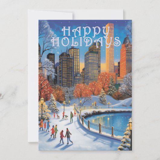 Kerstkaart Stadpark Winters IJspret (Voorkant)