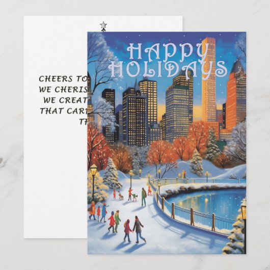 Kerstkaart Stadpark Winterschaatsen (Voorkant / Achterkant)