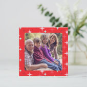 Kerstkaart 'Stars and Stripes' plat holiday kaart (Staand voorkant)