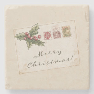 Kerstkaart Stenen Onderzetter