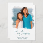 Kerstkaart strand waterverfschildering (Voorkant / Achterkant)