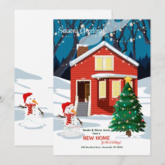 Kerstkaart 'Thuis voor de Feestdagen' (Voorkant / Achterkant)