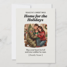 Kerstkaart 'Thuis voor de Feestdagen' voor Militai