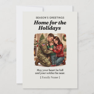 Kerstkaart 'Thuis voor de Feestdagen' voor Militai