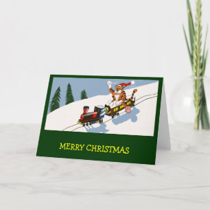 kerstkaart tijger feestdagen kaart