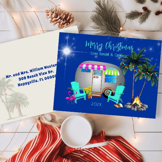 Kerstkaart Tropisch Kampeer Thema Briefkaart