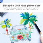 KerstKaart Tropische Waterverf Florida Kaart