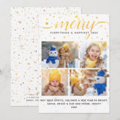 Kerstkaart + typografie in bijpassende kleuren (Voorkant / Achterkant)