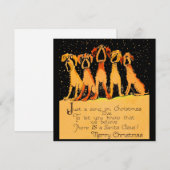Kerstkaart uit de jaren 20 met zingende honden (Voorkant / Achterkant)