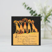 Kerstkaart uit de jaren 20 met zingende honden (Staand voorkant)