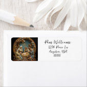 Kerstkaart uit de kerststal etiket (Insitu)