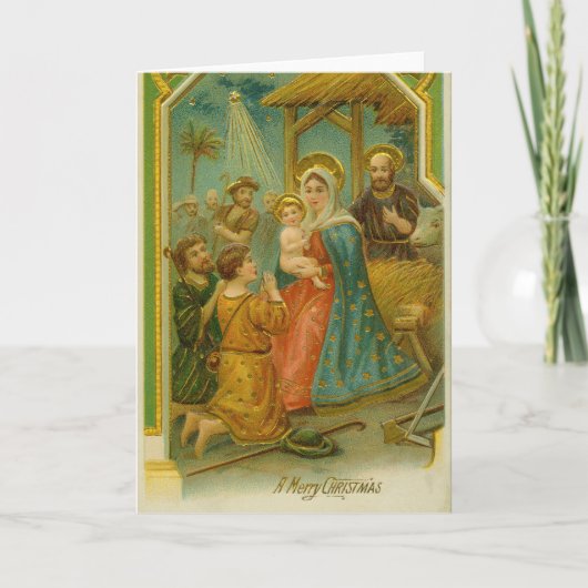 Kerstkaart uit het Edwardiaanse tijdperk Kaart (Voorkant)