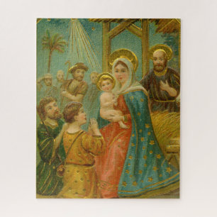Kerstkaart uit het Edwardiaanse tijdperk Legpuzzel