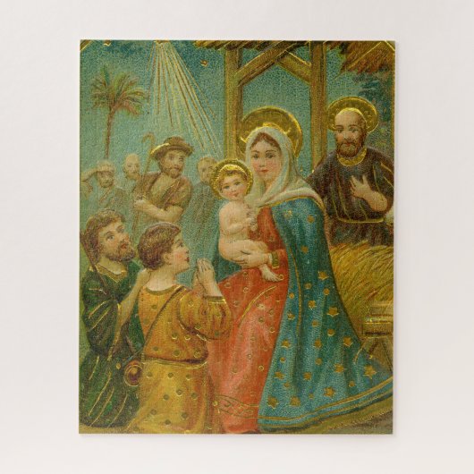 Kerstkaart uit het Edwardiaanse tijdperk Legpuzzel (Verticaal)
