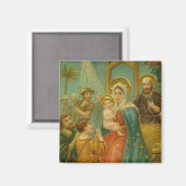 Kerstkaart uit het Edwardiaanse tijdperk Magneet (Voorkant / Achterkant)