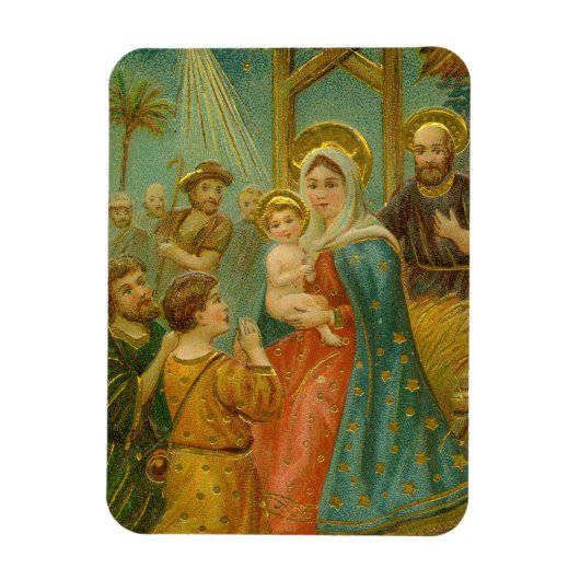 Kerstkaart uit het Edwardiaanse tijdperk Magneet (Verticaal)