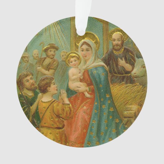 Kerstkaart uit het Edwardiaanse tijdperk Ornament (voorkant)