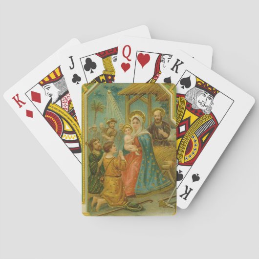 Kerstkaart uit het Edwardiaanse tijdperk Pokerkaarten (Achterkant)