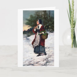 Kerstkaart uit het verleden bedankkaart