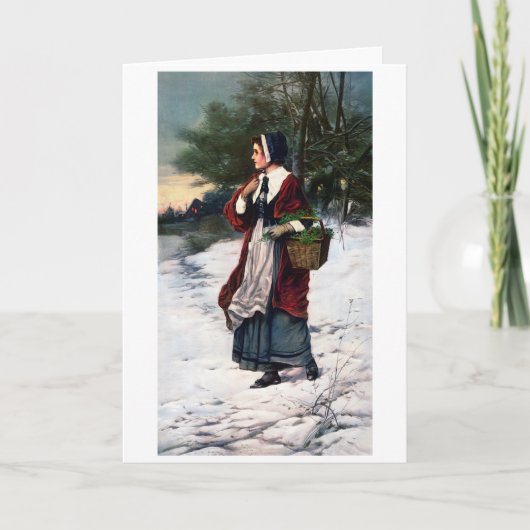 Kerstkaart uit het verleden bedankkaart (Voorkant)