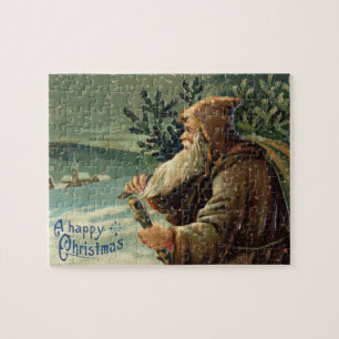 Kerstkaart uit het verleden, Kerstman en Kerstboom Legpuzzel