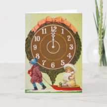 Kerstkaart uit het verleden | Kinderen op slee