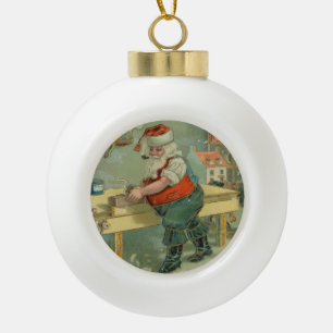 Kerstkaart uit het verleden - Sinterklaas in zijn Keramische Bal Ornament