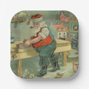 Kerstkaart uit het verleden - Sinterklaas in zijn Papieren Bordje