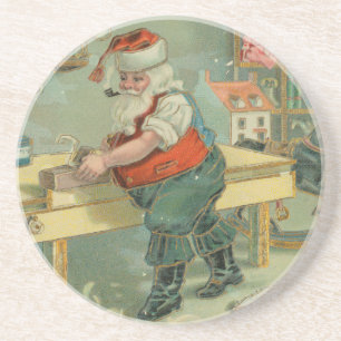 Kerstkaart uit het verleden - Sinterklaas in zijn Zandsteen Onderzetter