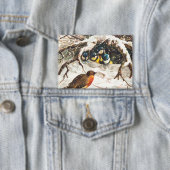 Kerstkaart uit het victoriaanse tijdperk, vogels button (Insitu)
