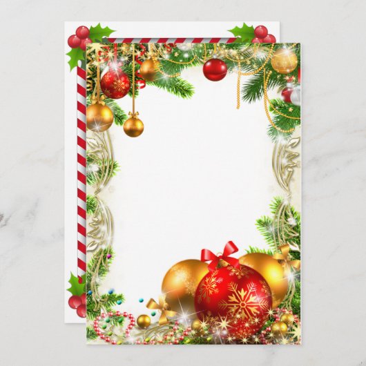 KERSTKAART UITNODIGEN KAART (Voorkant / Achterkant)