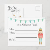 Kerstkaart uitnodiging Notenkraker (Voorkant / Achterkant)