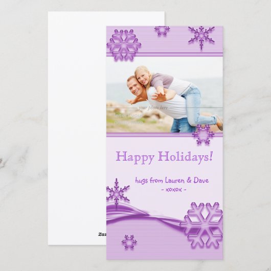 Kerstkaart Vakantie Paarse (Voorkant / Achterkant)