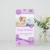 Kerstkaart Vakantie Paarse (Staand voorkant)