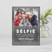 Kerstkaart, Vakantiefotokaart, Selfie Feestdagenkaart (Staand voorkant)