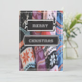 Kerstkaart Vakantiesok Brei Trui Steek (Staand voorkant)