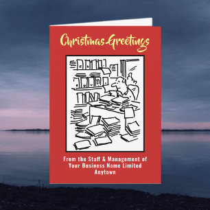 Kerstkaart van accountant of bediende feestdagen kaart