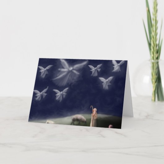 Kerstkaart van Angels en Shepherds Feestdagen Kaart (Voorkant)