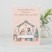 Kerstkaart van baby Jezus Kaart (Staand voorkant)