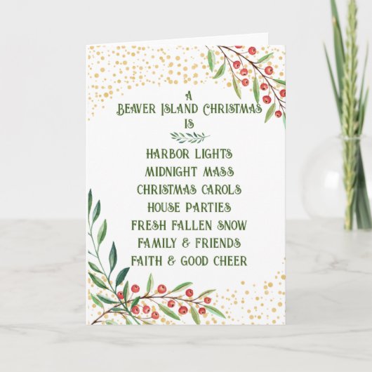 kerstkaart van Beaver Island Feestdagen Kaart (Voorkant)