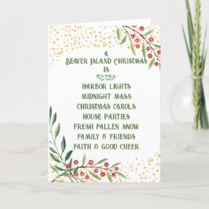 kerstkaart van Beaver Island Feestdagen Kaart