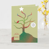 Kerstkaart van bedrijfsuitgeverij Tree of Art Kaart (Gele Bloem)