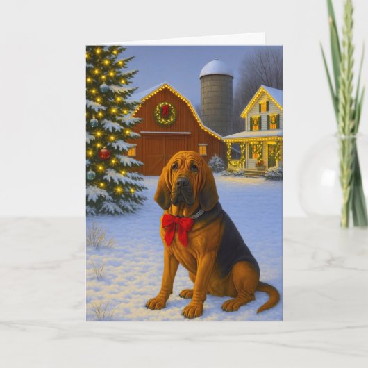 Kerstkaart van Bloodhound Feestdagen Kaart (Voorkant)