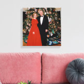 Kerstkaart van de Amerikaanse president Bill Clint Canvas Afdruk (Insitu (Woonkamer))