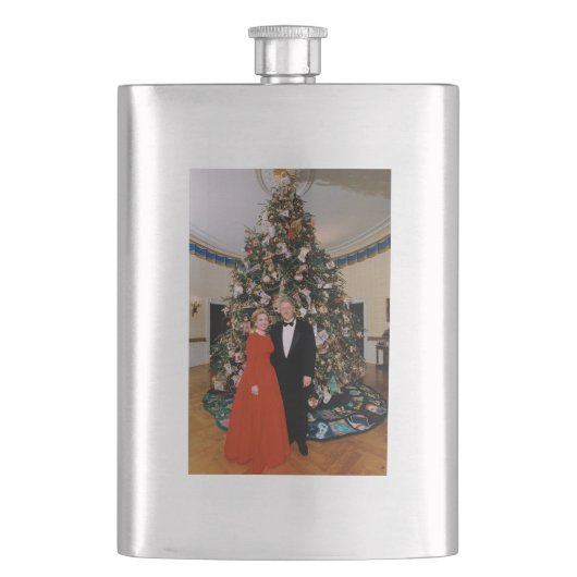 Kerstkaart van de Amerikaanse president Bill Clint Flacon (Voorkant)