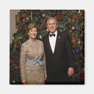 Kerstkaart van de Amerikaanse president George Bus Magneet