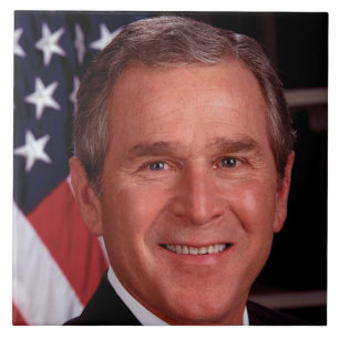 Kerstkaart van de Amerikaanse president George Bus Tegeltje