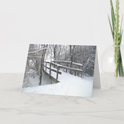 Kerstkaart van de Brug van de winter de Sneeuw Feestdagen Kaart (Voorkant)