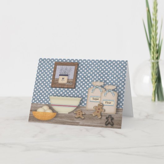 Kerstkaart van de Druk van het Man van de Feestdagen Kaart (Voorkant)