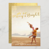 Kerstkaart van de Folie van Faux de Gouden (Voorkant / Achterkant)